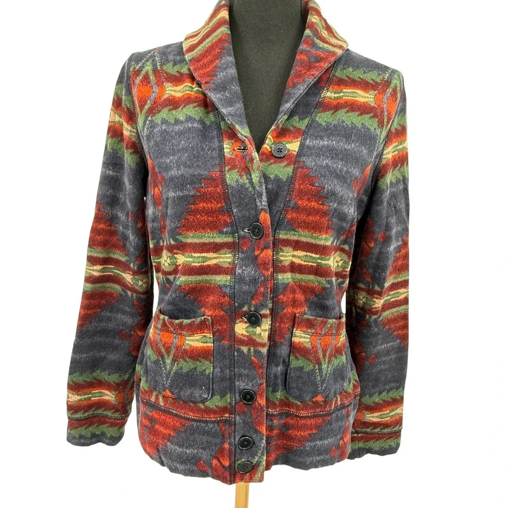 LRL Lauren Jeans Co Womens Jacket Vintage‎ Southwestern Shawl Collar Medium